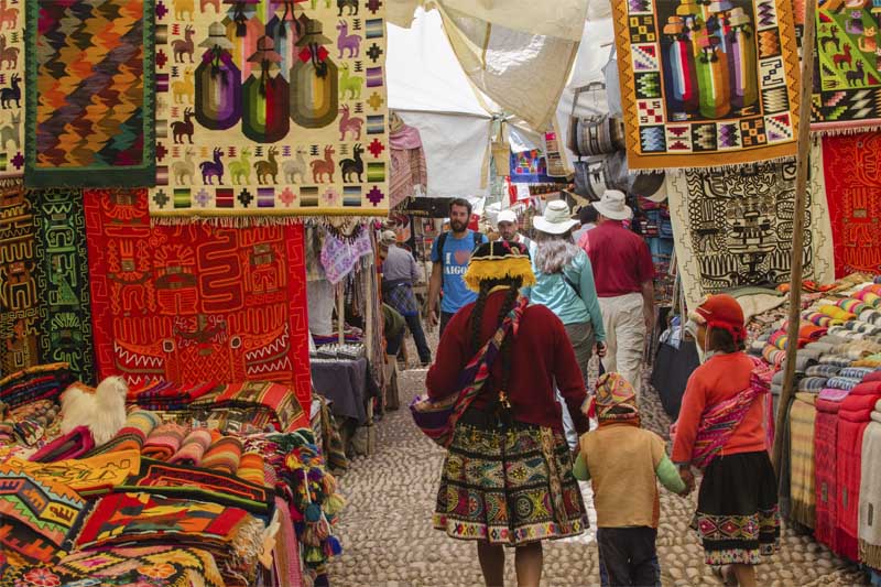 Pisac Artisan Fair in Cusco Peru