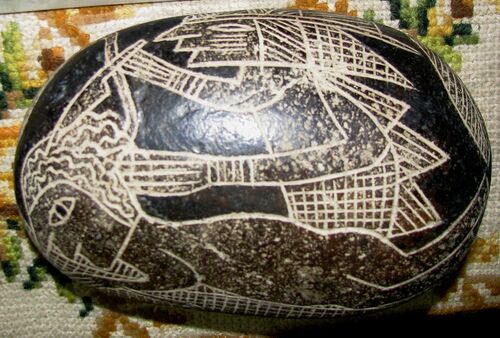 Piedra Tallada que forma parte de la exhibición del museo de Piedras en Ica, Perú