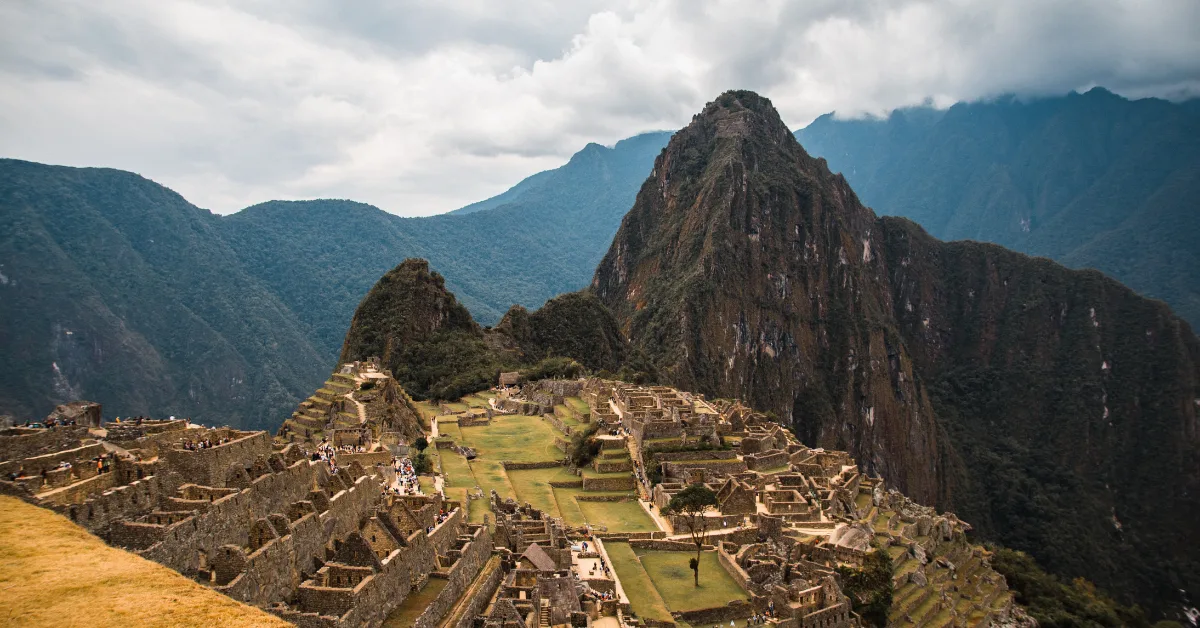 Mist rising over Machu Picchu in the rainy season